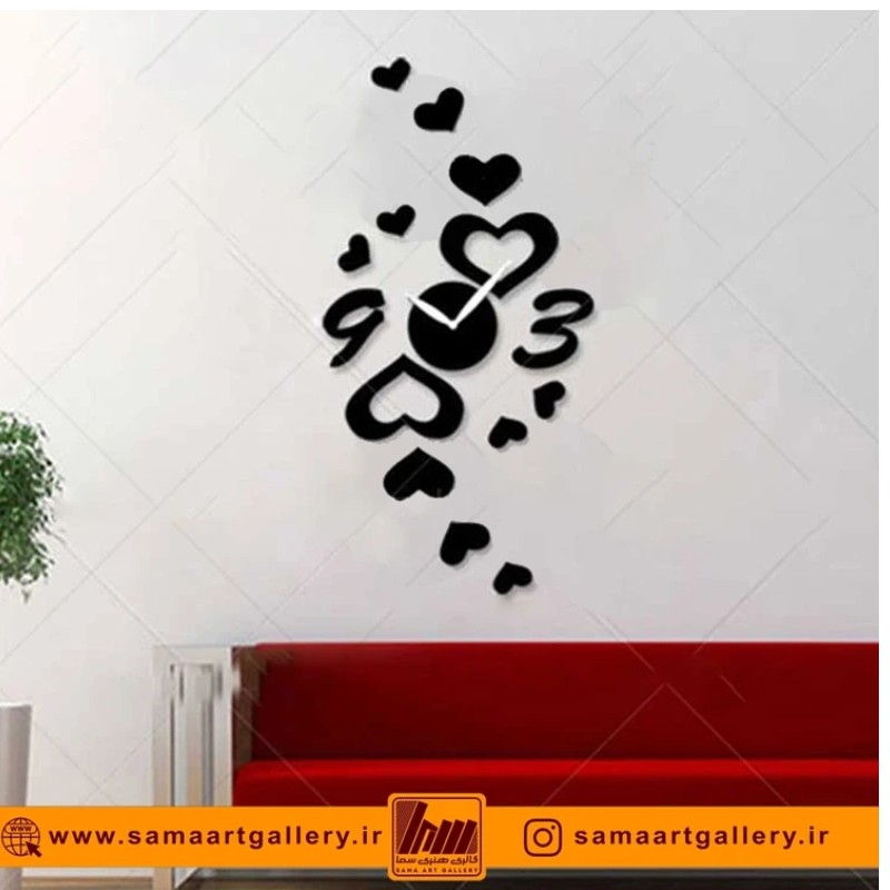 ساعت دیواری فانتزی طرح قلب
