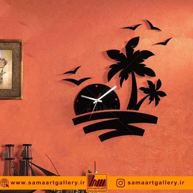 ساعت دیواری فانتزی طرح ساحل