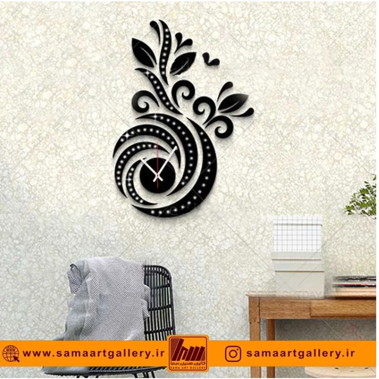 ساعت دیواری فانتزی طرح ماه گل