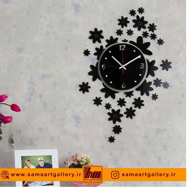 ساعت دیواری فانتزی طرح گلباران