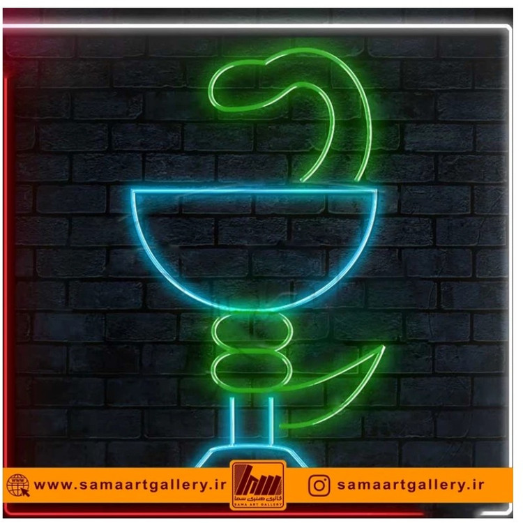 تابلو نئون طرح لوگو داروخانه شماره 2
