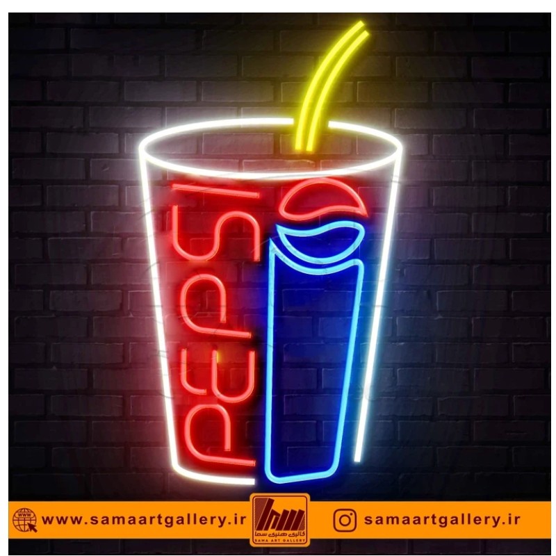 تابلو نئون طرح نوشابه شماره 3،آداپتور،ارسال رایگان،ضمانت سلامت 1 ماهه کالا