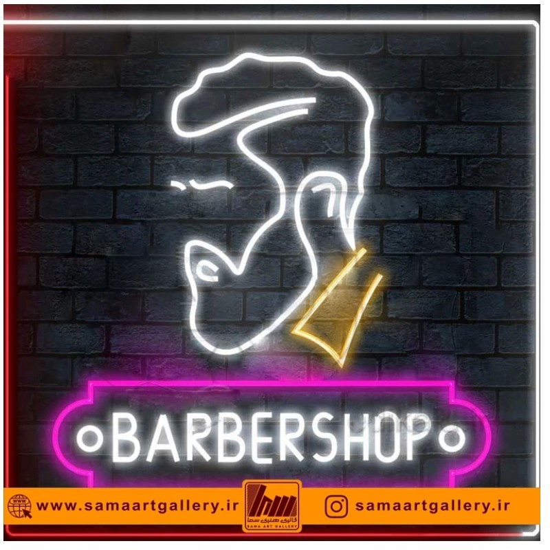 تابلو نئون طرح آرایشگاه شماره 7،آداپتور،ارسال رایگان،ضمانت سلامت 1 ماهه کالا