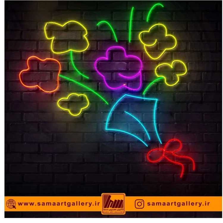 تابلو نئون طرح دسته گل شماره 1