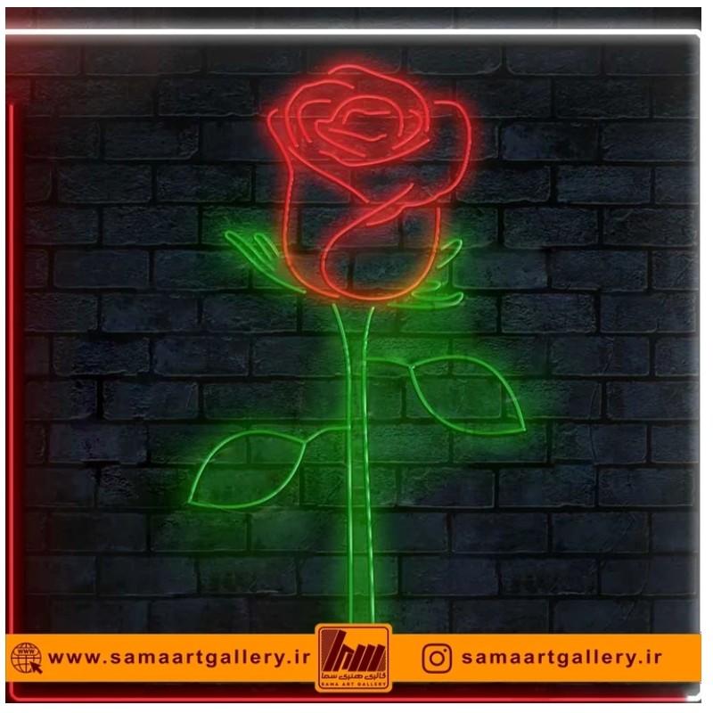 تابلو نئون طرح گل شماره 6،آداپتور،ارسال رایگان،ضمانت سلامت 1 ماهه کالا