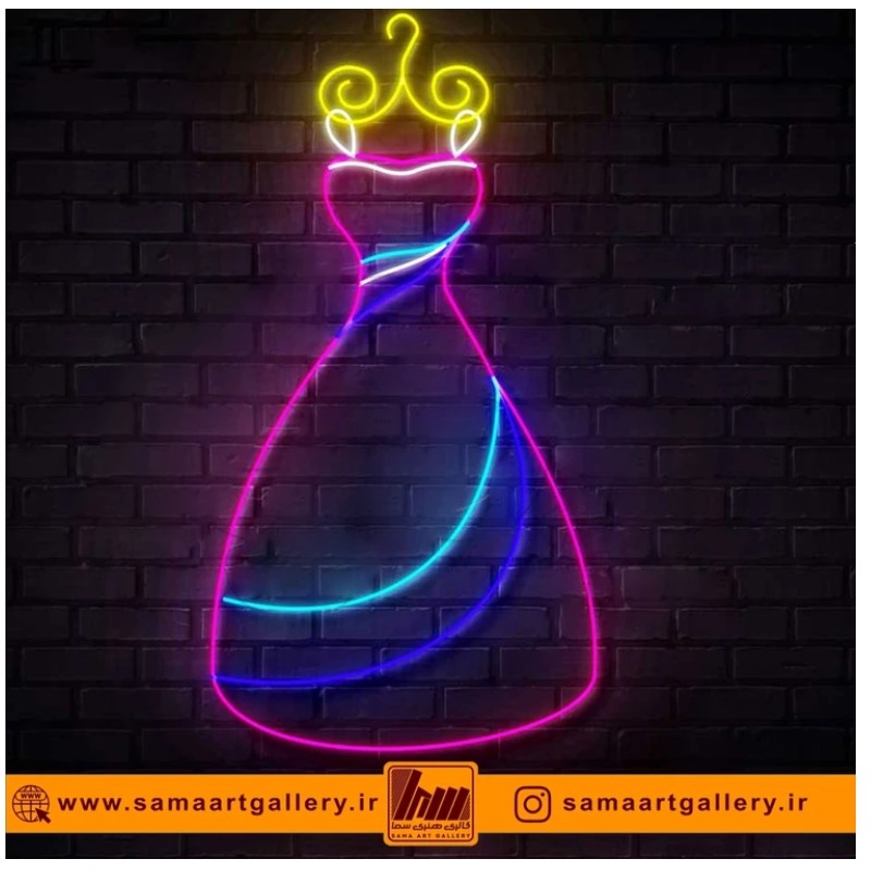 تابلو نئون طرح لباس زنانه شماره2 2،آداپتور،ارسال رایگان،ضمانت سلامت 1 ماهه کالا