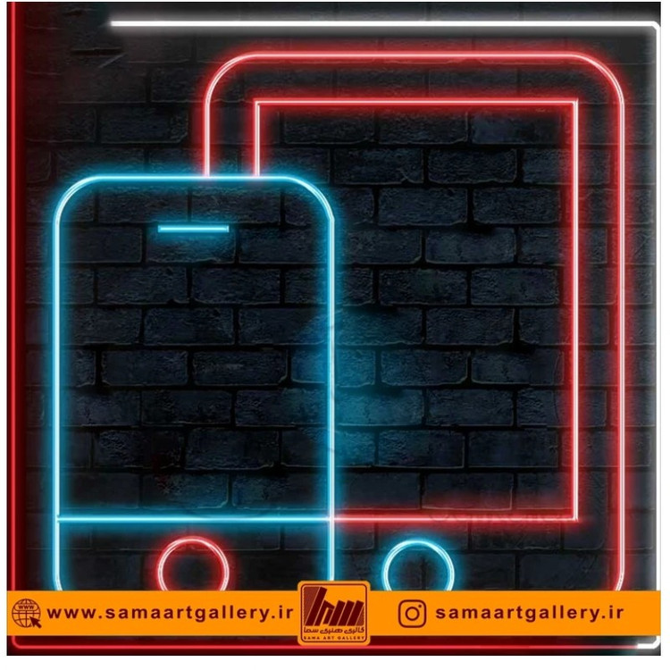 تابلو نئون طرح موبایل شماره 2 آداپتور،ارسال رایگان، ضمانت سلامت 1 ماهه کالا
