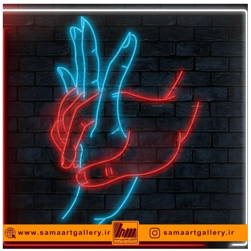 تابلو نئون طرح دست شماره 3،آداپتور،ارسال رایگان،ضمانت سلامت 1 ماهه کالا