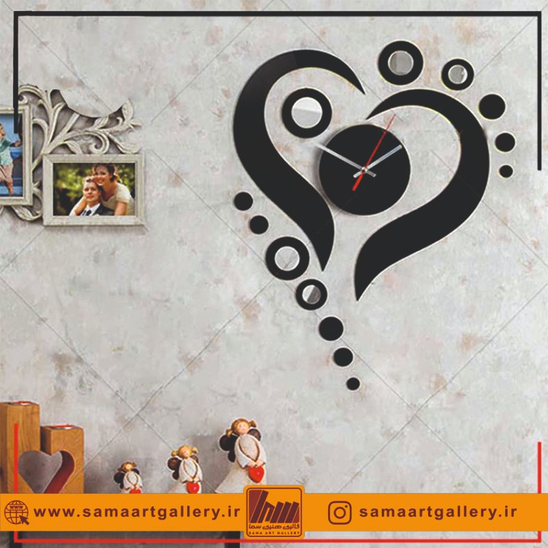 ساعت دیواری فانتزی طرح عشق مروارید