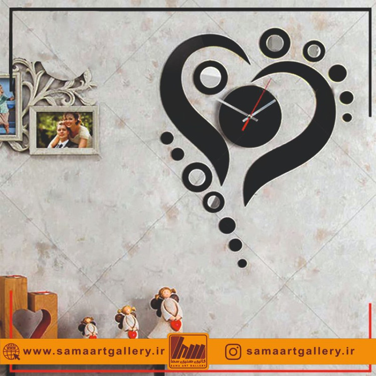 ساعت دیواری فانتزی طرح عشق مروارید