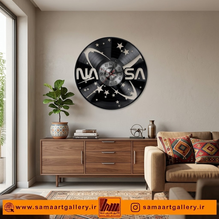 ساعت دیواری فانتزی و مینیمال طرح ناسا NASA