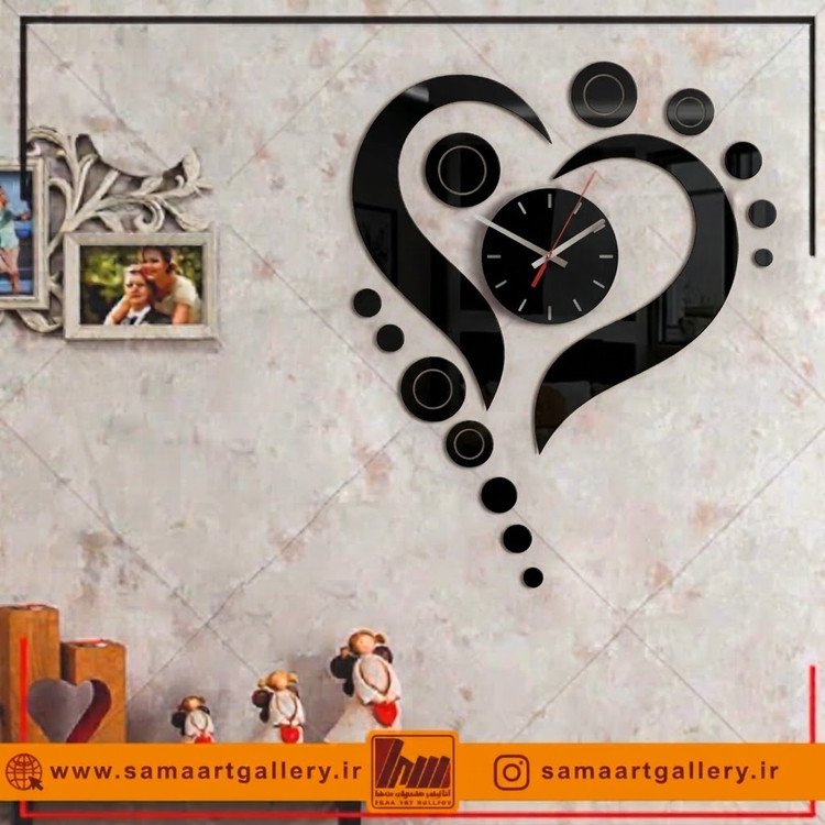 ساعت دیواری فانتزی و پازلی طرح عشق مروارید