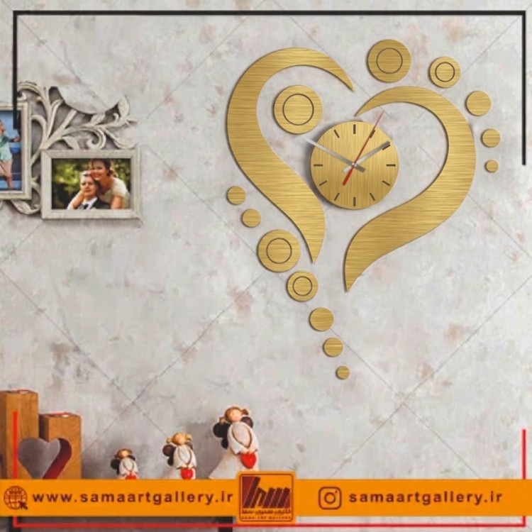 ساعت دیواری فانتزی و پازلی طرح عشق مروارید