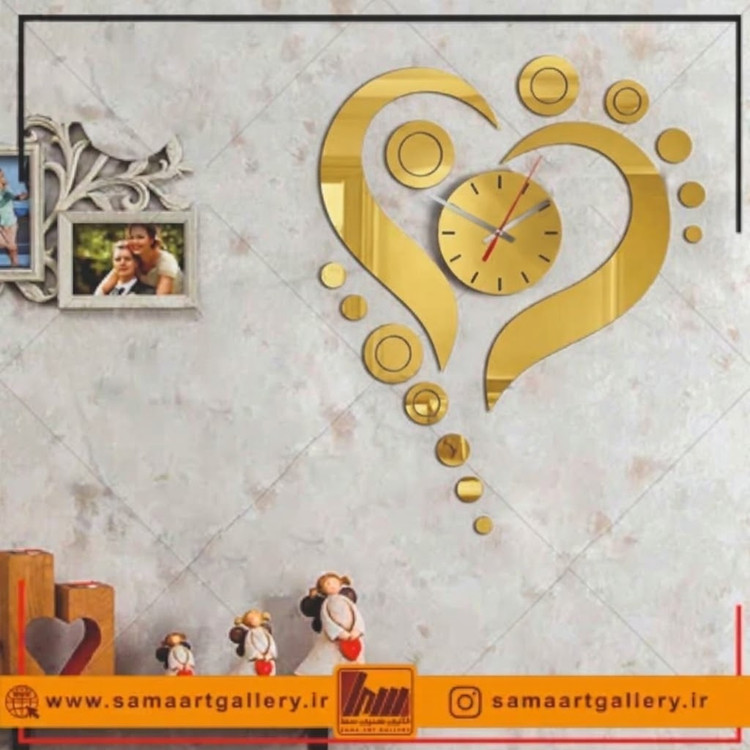 ساعت دیواری فانتزی و پازلی طرح عشق مروارید